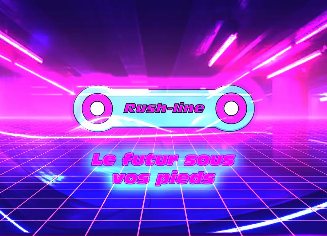 Logo et affiche Rush-line, projet étudiant de design graphique
