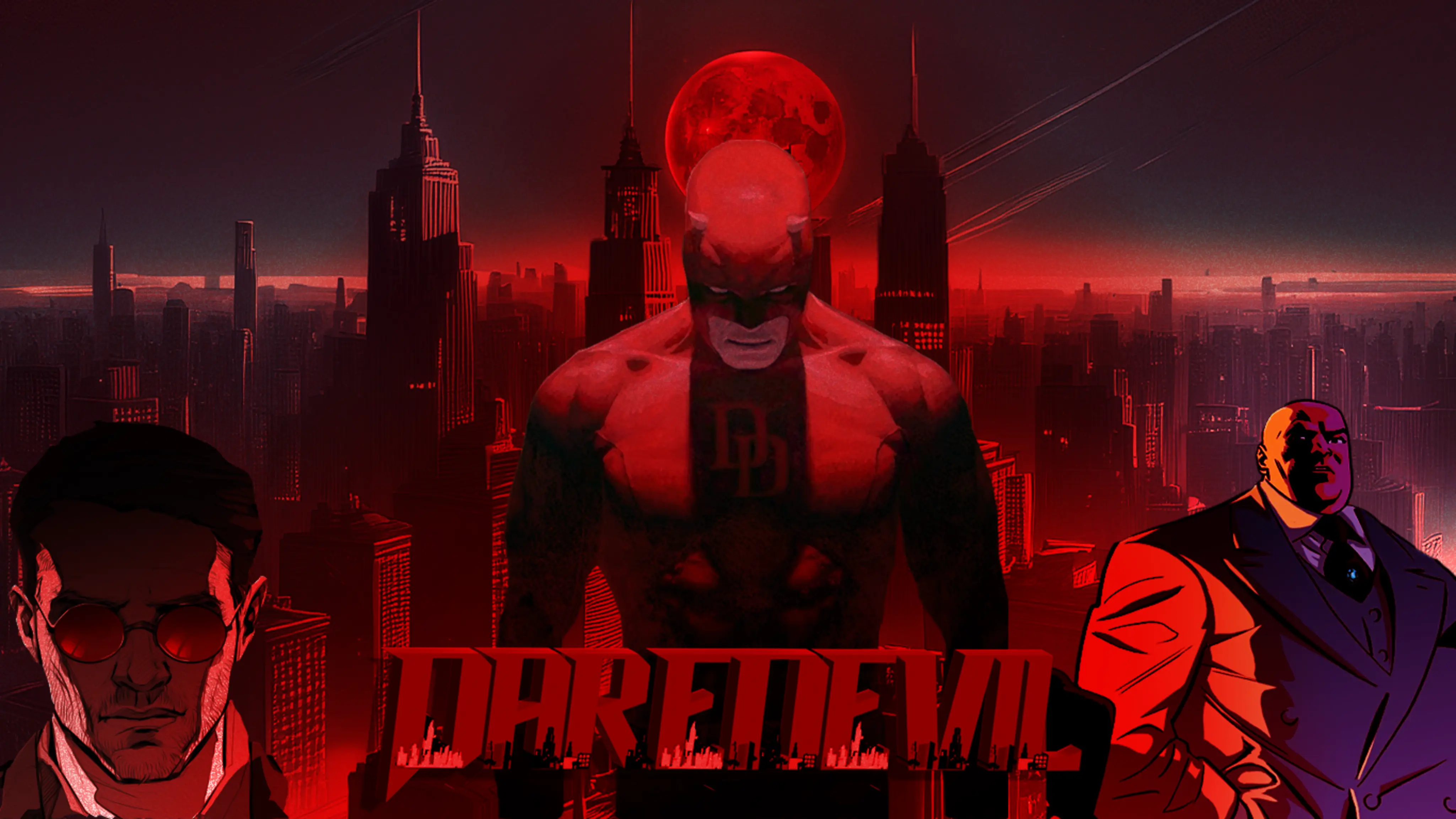 Affiche du super-héros Daredevil, création personnelle