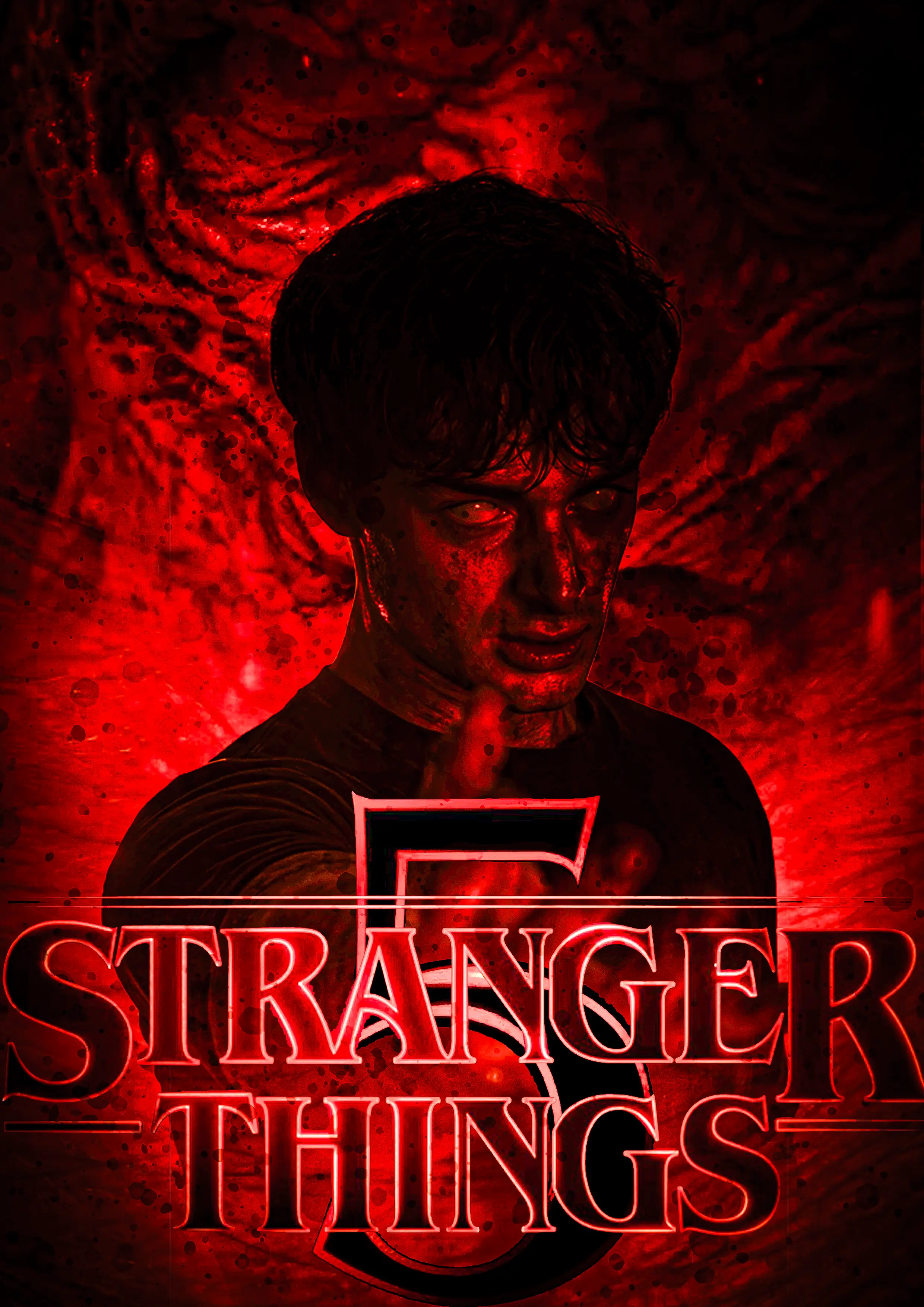 Affiche Stranger Things avec Will Byers et Vecna en rouge