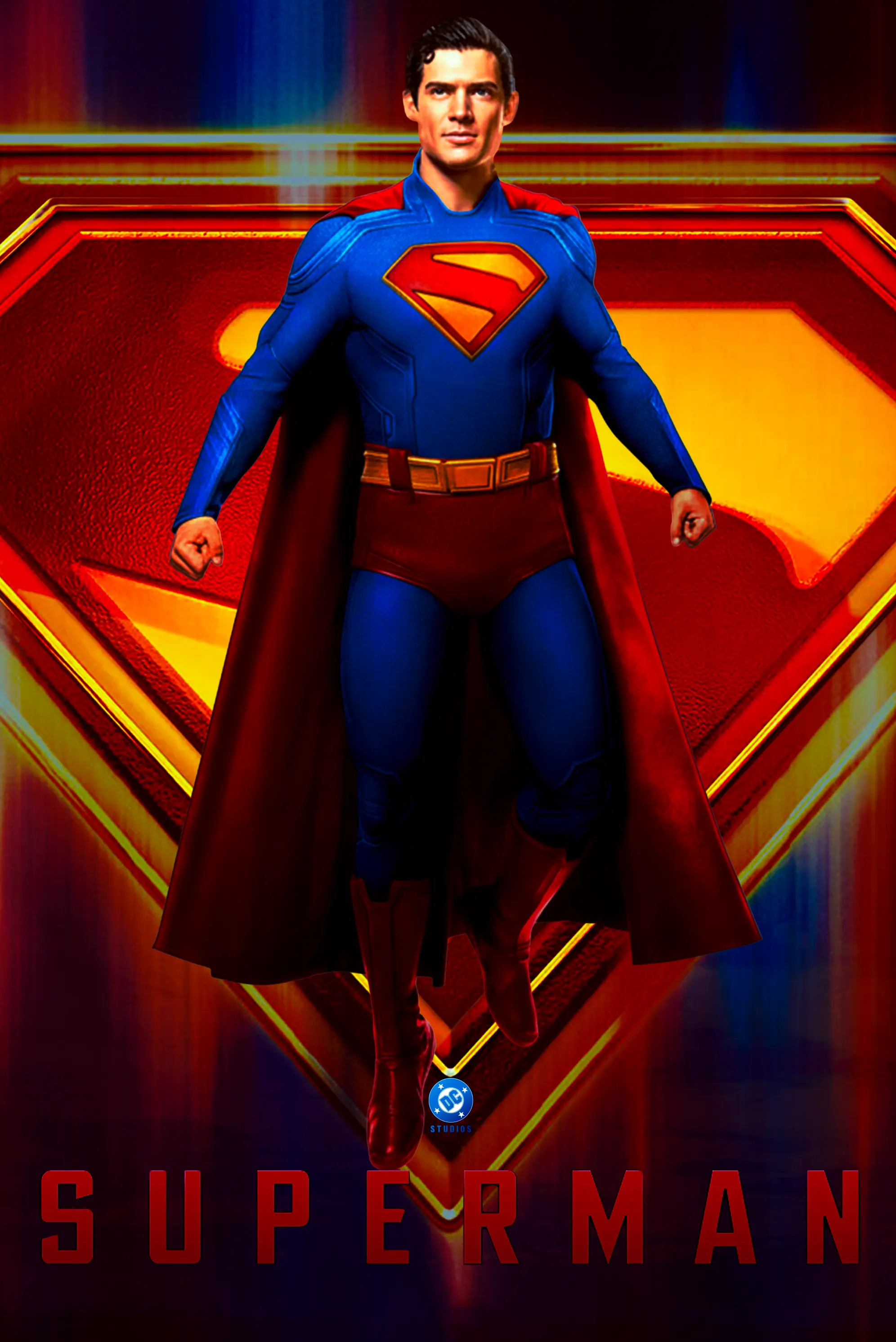 Affiche du film Superman avec travail sur la lumière